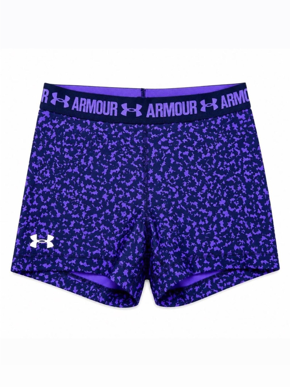 Under Armour Women's Purple Patterned Compression Bike Shorts